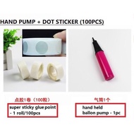 Balloon Knotter Hand held Hand Pump with Glue Dots Sticker Set Balloon Kit Manual Air Inflator