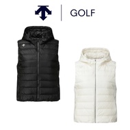 [DESCENTE] GOLF DESCENTE] GOLF Ladies Hooded GOLF Down Vest (Black/White)