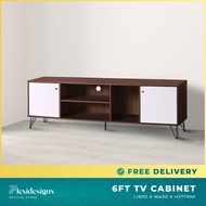 6ft TV Cabinet 180cm TV Console Hall Cabinet Living Room Furniture TV Table Flexidesignx CABANA