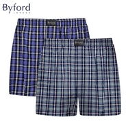Byford 2pcs Men Woven Boxer Shorts Cotton Blend Underwear BMX238104AS1