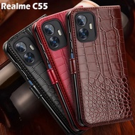 Business Leather For Realme C55 Phone Case Flip Wallet Cover on Etui Realme C55 fundas Coque Para Re