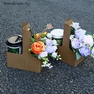 # WBMY #  10Pcs 1/2/4-Cup Drink Carrier With Handle Kraft Paper Cup Holder To Go Coffee Cup Holder F