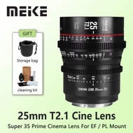 Meike Prime 25mm T2.1 For Super 35 Frame Cinema Camera System,such as RED Komodo,BMPCC6K,BMPCC6K Pro