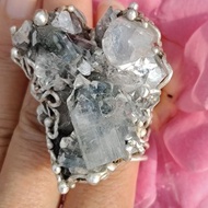 魚眼石原礦手工銀戒純銀戒指~ Valor ~ Apophyllite Silver Ring