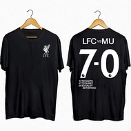 เสื้อยืดคุณภาพดี    Liverpool Football Shirt 7-0 MANCHESTER UNITED เสื้อยืดคอตตอน