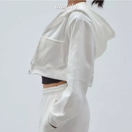 [Peinn] Jacket Croptop Hoodie Zip Cotton Fleece Augety Studio