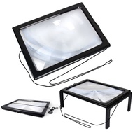 New Reading 3X Magnifier Full Page Optical Magnifying Foldable LED Lens Desk Magnifying Glass For Se