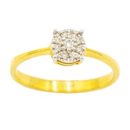 Happy Jewelry แหวนเพชรของแท้ กระจุกสวยงาม พอดีๆ ทองแท้ 9k 37.5% ME555