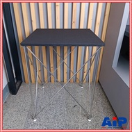 แถมถุงเก็บขาโต๊ะ โต๊ะรุ่น ECO V2 60x60 สูง80 สีดำ ปรับระดับขาได้ โต๊ะวางขาสแตนเลส ขนาดประมาณ 60x60 ส