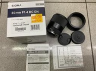 [保固一年] [高雄明豐] 公司貨95新 Sigma C 30mm F1.4 DC DN Sony E接環[e2701]