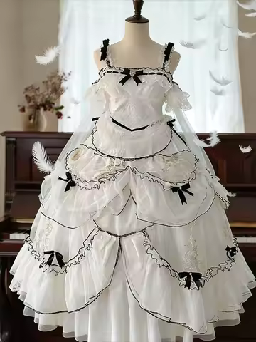 - Layered Poem - Wedding Sweet Plus Size Lolita JSK Dress Set by Daydream Whisper