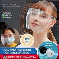 Face Shield Full Mask Face Shield Anti-Fog Protective Anti-Virus : Adult & Kids