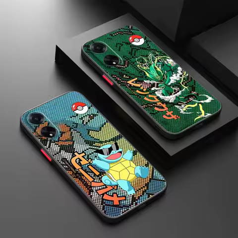 P-Pokemons R-Rayquazas Luxury For OPPO Find X3 X5 Lite A5 A98 A94 A93 A78 A79 A76 A58 A57 5G Frosted