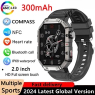 นาฬิกาสุขภาพ GW55 Smart Watch Men Outdoor Sports 2.02 Inch Large Screen Fitness Trackers IP68 Waterproof Compass HR Smartwatch