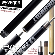 VENOM THUNDERBOLT JUMP BREAK CUE | BLACK 13.5MM STICK LONCAT BILLIARD - LUX MN