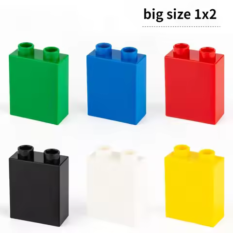 High Brick 1x2 10pcs/lot DIY Classic Education Building Blocks Compatible With Duplo Large Bricks pl