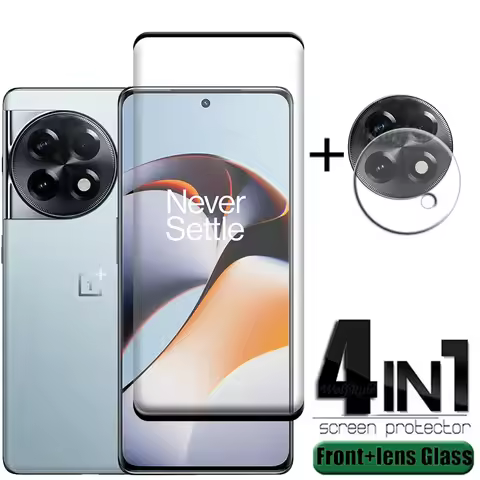 4-in-1 For Oneplus 11R Glass For Oneplus 10 Pro 11R 11 ACE 2 Tempered Glass Full Curved Screen Prote
