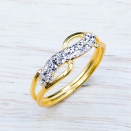 YHLG แหวนทองลวดลายอินฟินิตี้เกลียวชุบสี น้ำหนักครึ่งสลึง
