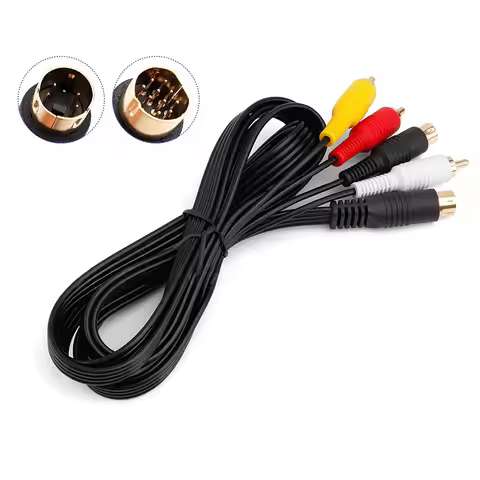 Game Console AV Cable for Sega Saturn Controller Extension Cable Audio Video Wire for Sega Saturn Re