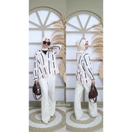 KEMEJA WOMEN'S STRIPE BUTTON SHIRT/WOMEN'S SHIRT BY JS FASHION