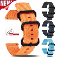 New Metal Buckle Nylon Band 22mm Universal Replacement Strap for Seiko Bracelet for Rolex Watchband for Huawei Watch GT4 GT3 GT2 46mm Comfortable canvas straps watches Accessories