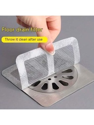 10 Piezas Filtro Desechable De Drenaje, Filtro Autoadhesivo Para Atrapa Pelos En El Baño, Filtro De Lavabo Y Olores De Plástico De La Cocina