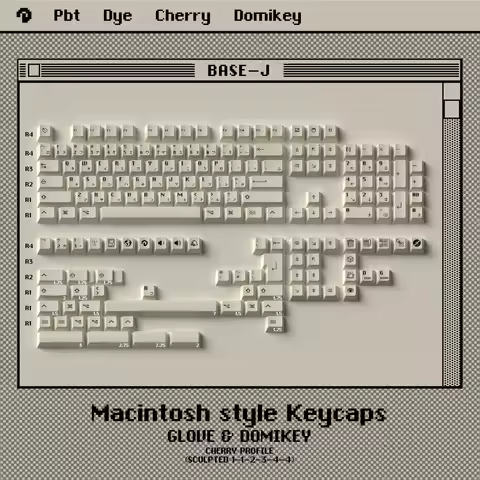 Domikey x GLOVE Macintosh Keycap Cherry Profile PBT Dye subbed Keycaps for Mechanical Keyboard EZ63 