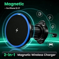 Foldable 15w Magsafe Car Wireless Charger Mount for Iphone 16 15