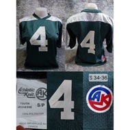 Short-Sleeved Sports Shirt Screen-Printed Number 4 Green ATHLETIC KNIT SIZE S Chest 34-36"