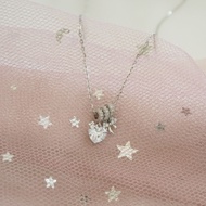 Suwann.na.shop สร้อยคอ สร้อยคอเงินแท้ สร้อยจี้โบว์หัวใจเพชร