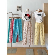 Cartoon Cute Kitty Cat Sleeping Pants Women Summer Slim Casual Pants