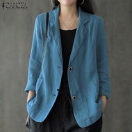 ZANZEA Women Turn Down Collar Buttons Front Pockets Casual Blazer
