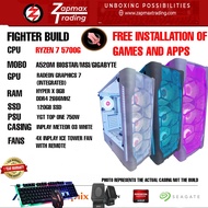 AMD RYZEN 7 5700G / A520M /  (BRAND NEW) WHITE BUILD / GAMING DESKTOP COMPUTER /FREE INSTALLATION