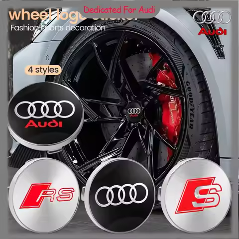 4PCS 60mm Car Wheel Center Hub Caps Tire Rim Covers Auto Accessories For Audi A1 A2 A3 A4 A5 A6 A7 A
