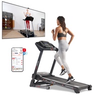 Sunny Health & Fitness Premium Treadmill with Auto Incline, Dedicated Speed Buttons, Double Deck Tec