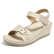 Women Wedge Sandals Open Toe Sandals Anti Slip Dressy Slip On Sandals Arch Support Walking Sandals f