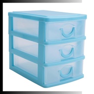 Mini translucent Drawer type plastic Storage Box(Blue 3 Layers) u1bhhrhds