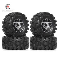 4pcs 57mm 1.0inch Metal Beadlock Wheel Tire Set for 1/18 1/24 RC Crawler Car TRX4M SCX24 AX24 FCX24