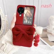 เคสสำหรับออปโป้ไฟนด์ N3ฝาพับ N2โทรศัพท์มือถือแบบพับอุปกรณ์เสริมป้องกันเลนส์ป้องกันลายนิ้วมือหรูหราเป็นมิตรกับผิวเคสโทรศัพท์จี้หูกระต่ายกันกระแทก