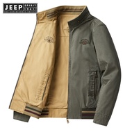 Jeep Spirit 1941 Estd Two sided Jacket Spring and Autumn Pure Cotton Mens Top Loose Casual Coat M-8