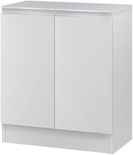 IWATSUKI Storage Shelf with Door to Order White Wood Width 17.7-47.2 inches (45-120 cm), Width 12.7 