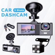 3 Camera Dashcam for Car 360 Degree Full HD 1080P with Parking Monitor