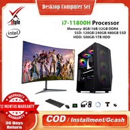 Desktop Computer Set PC Full Set Intel Core i7 11800U 8G 16G RAM 240G 512G SSD RGB Fan PC Gaming Computer for Work fro Home Online Class Up to 27 inch Monitor Beyond All in One PC Laptop