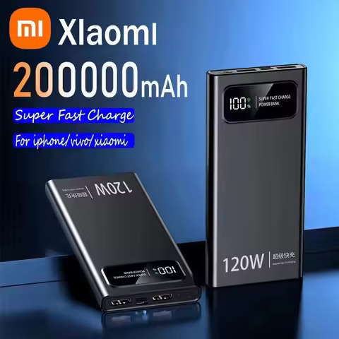 Xiaomi 200000mAh Power Bank 120W Super Fast Charging Battery High Capacity Digital Display Power Ban
