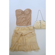 Beige Plaid Ruffle Skirt - Beige Plaid Ruffle Skirt