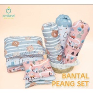Omiland Baby Pillow and Bolster Set Peang Penguin Bear/ Train Series Soft, Fluffy Material