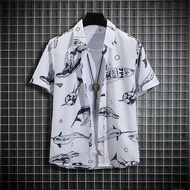 M-5XL Hawaii Loose Sports All Match Casual Plus Size Short Sleeve Shirt Men
