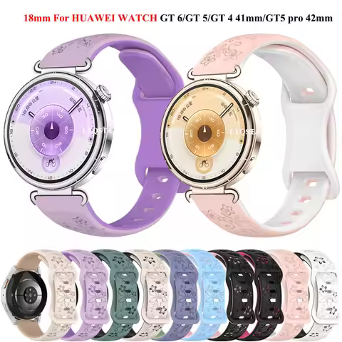 18mm Silicone Watch Strap For Huawei Watch GT 6 41mm/GT4 GT 5 41MM For Huawei Watch GT5 Pro 42MM Rep