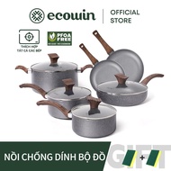Ecowin Cyrret Series Fryer Set 6 Pieces Non-Stick Milk Pot Coating Suitable for All Gas Stoves