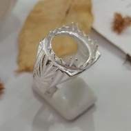 925 Pure Silver Eight Claws Ring Casing For Stone 13x15mm.Bingkai Cincin Perak Lelaki.